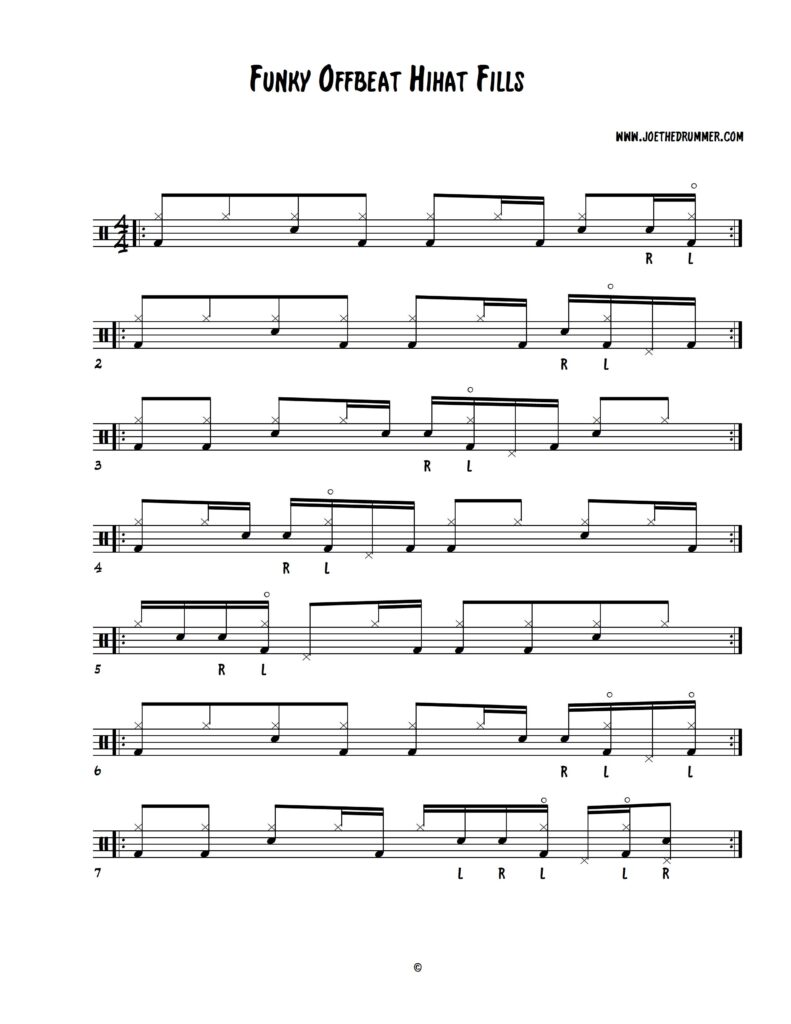 Funky Offbeat Hi Hat Fills P1