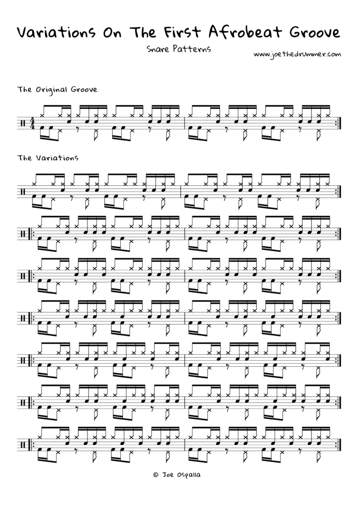 Variations_On_The_First_Afrobeat_Groove - Snare Patterns